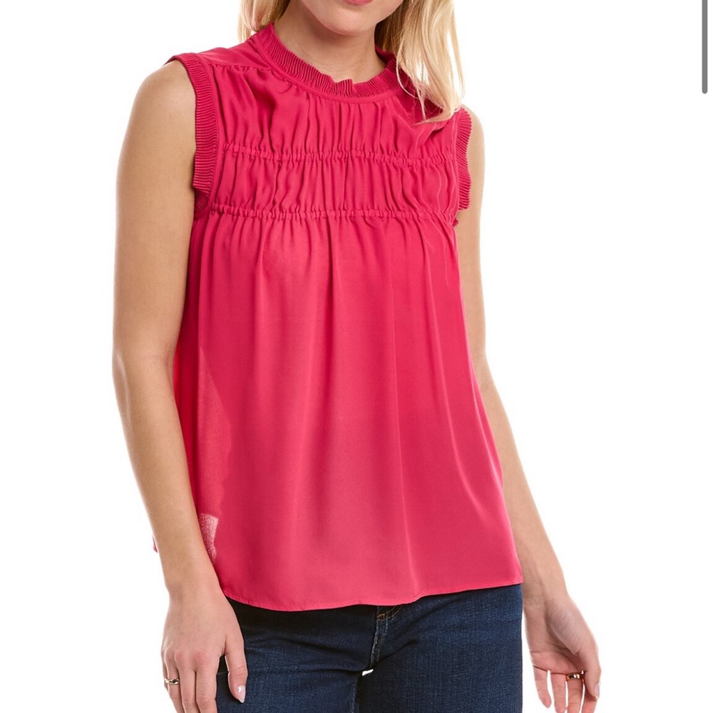 Max studio ruffle top sleeveless blouse NEW